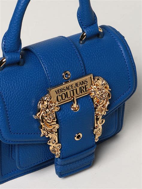 versace jeans blue patent bag|Versace Jeans couture tote bag.